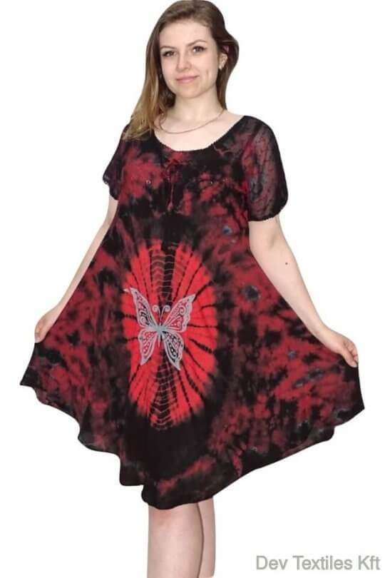 rövid ruha pillangós ruha indiából piros
