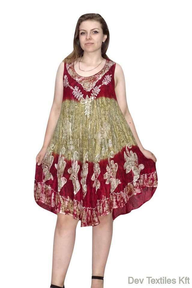 indiai rövid ruha keleti mintás stílusban piros