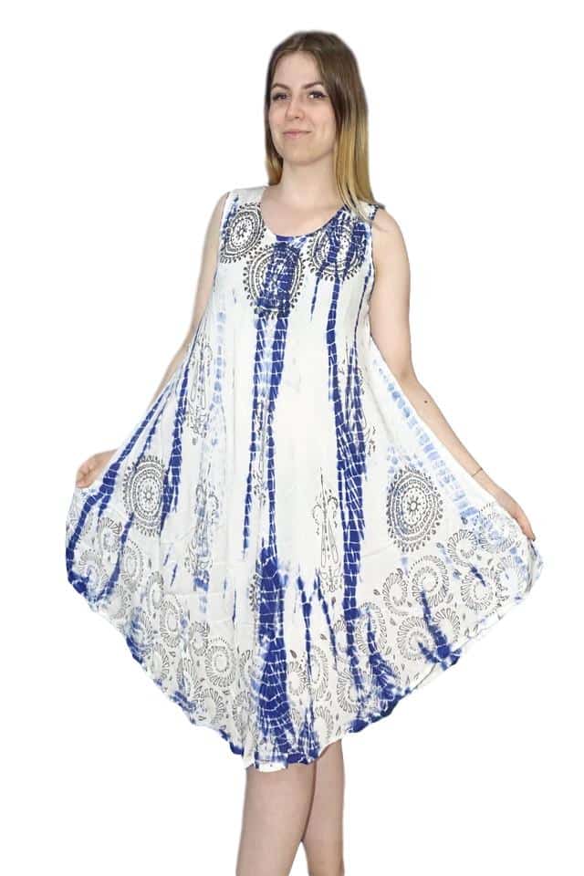 rövid nyári ruha indiából világos színekben kék
