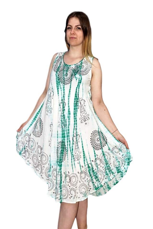 rövid nyári ruha indiából világos színekben zöld