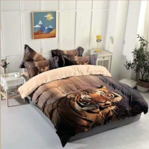 3d tigris ágynemű bézs barna